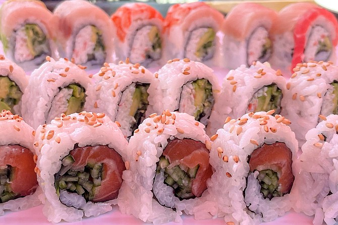 Sushi roll after roll: there are 44 different specialty rolls on the menu at Konnichiwa Sushi.