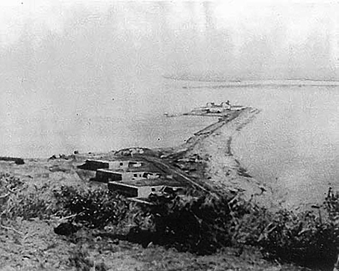 Ballast Point was a small cobblestone spit that jutted out from Point Loma into San Diego Bay. High tide and storm surges would cover most of the point except for a small island at the eastern tip — the former location of the Spanish Fort Guijarros. The whaling camp was built on top of the fort’s ruins.