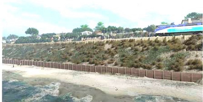 What bluffs are supposed to look like from 15th to 11th streets in 2050 after tracks have been moved inland.