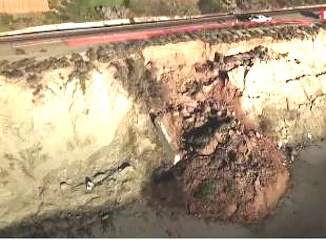 A landslide in February came dangerously close to the tracks near 4th Street.