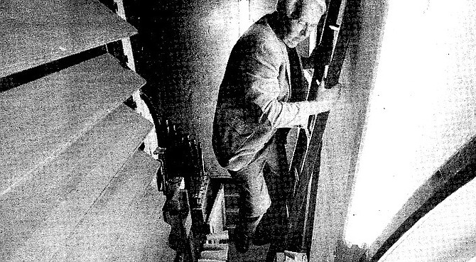 Lyle Blackinton inside Spreckels Organ. Blackinton, has voiced more pipes in San Diego than he says he can remember.
