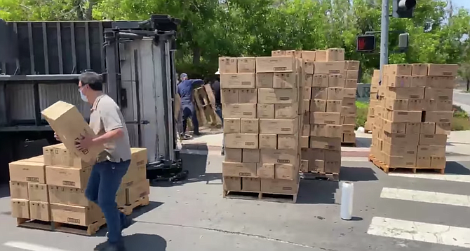 "We had to unload everything to make it lighter and save the load."