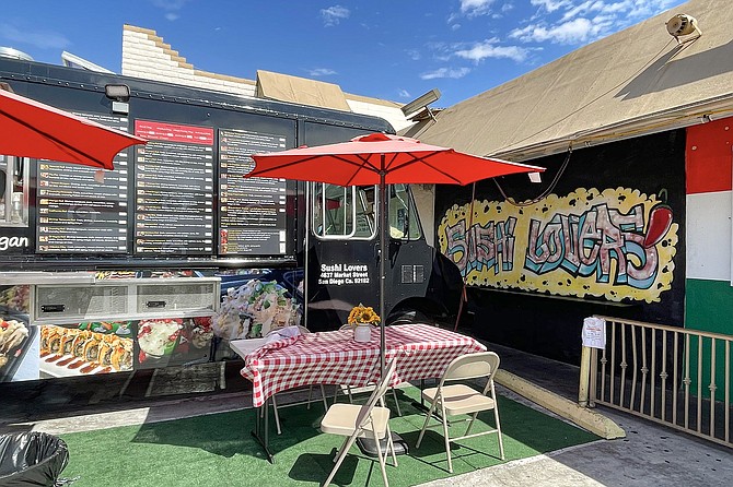 Los Sushi lovers parks six days a week in the same Highland Avenue location, outside Don John Market.