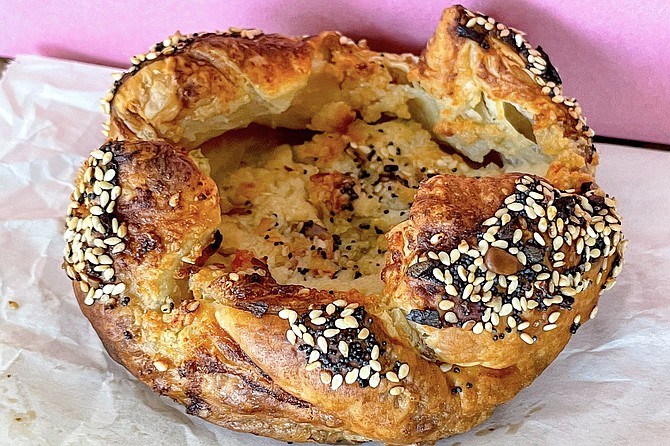 The "jalapeño cheese galette," featuring everything bagel toppings