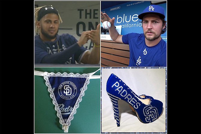 Clockwise from upper left: Tatis: gimme them digits! Bauer: in a sticky situation. If the shoes weren’t a tell… then what about the undies?