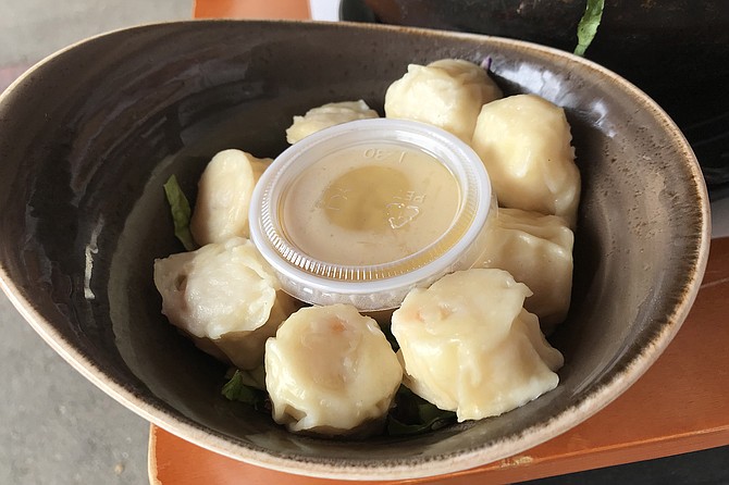 Steamed shrimp shumai.