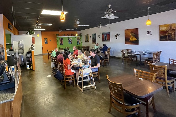 The family friendly dining room of Ranas Mexico City, in Casa De Oro