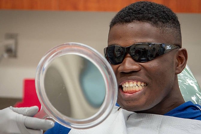 Cpl. Jaden Murry getting new teeth