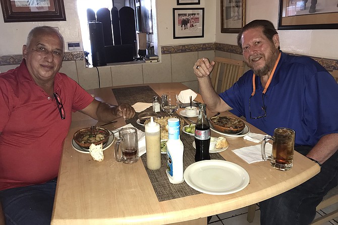 Jota Jota: Javier (left) and Jose Luis (in blue), eating - coming all their lives.