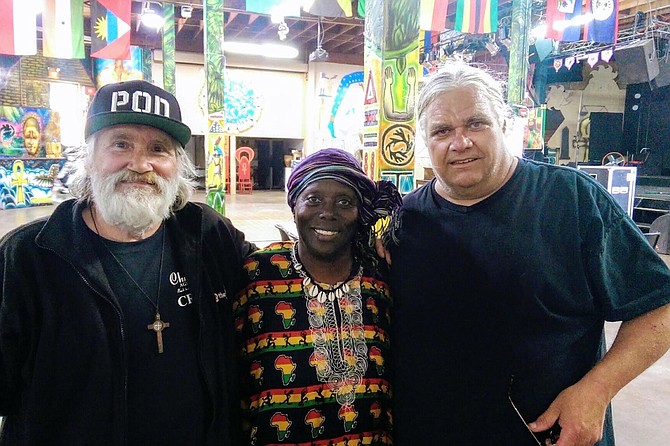 From left, Louis Procaccino, Makeda Dread and soundman Ed Tate.