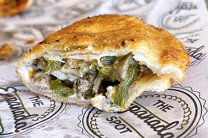 Castilla de puerco — a filling of pork rib meat and roasted poblano pepper