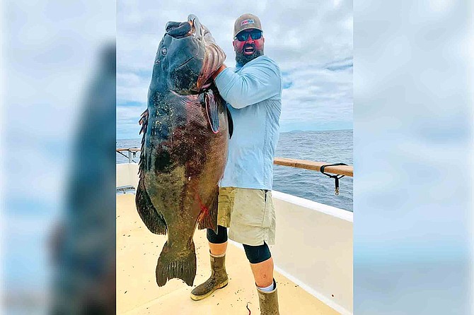 This large gulf grouper was caught by Charles Schmid aboard the Intrepid off the coast of Baja during an 8-day charter.