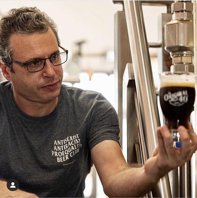 Brewer Cosimo Sorrentino tests his latest concoction.