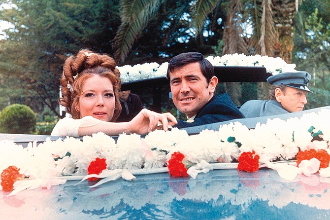 On Her Majesty's Secret Service: Diana Rigg and George Lazenby as the happily married, though not for long, Bonds.