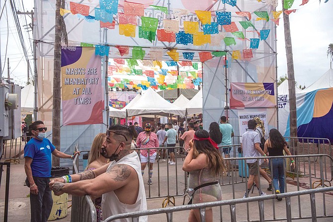 At the festival entrance, Kimmy says, “They checked my temperature, scanned my wristband, checked my fanny pack, and I walked in.”