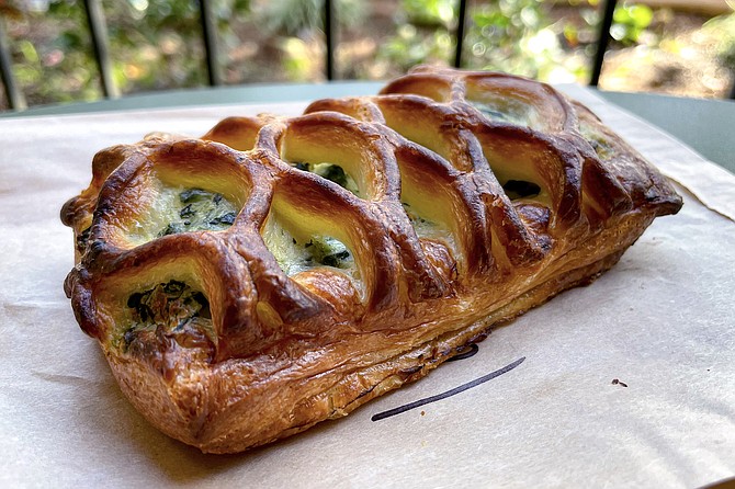 A unique spinach croissant
