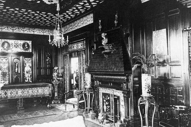 The music room was designed for piano performances and musical seances.