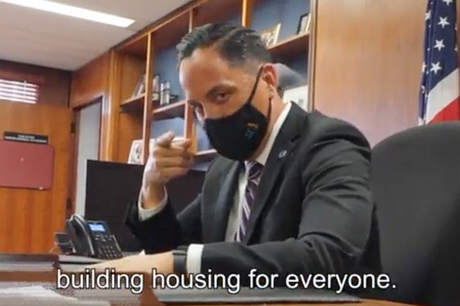 The Activated Podcast, which covers local progressive news and protests, posted this criticism of Todd Gloria’s Downtown San Diego Partnership comic video: “Mocking ‘solving homelessness’ and ‘building housing for everyone’ in a video used to fundraise with a group of construction firms, big business, lobbyists, and political donors, is TACKY & DISRESPECTFUL.”