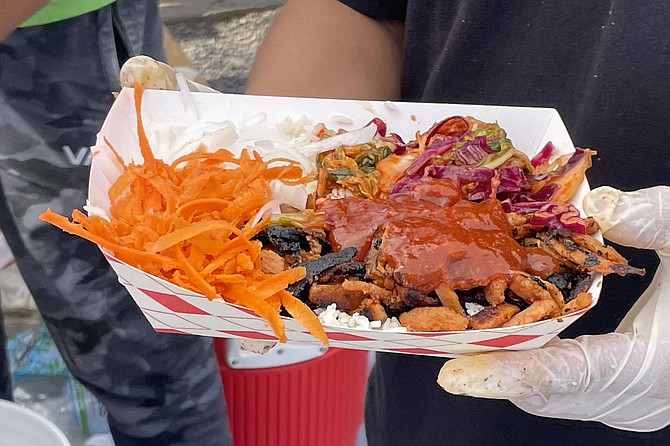 Pulled pork huli huli was another vegan option.
