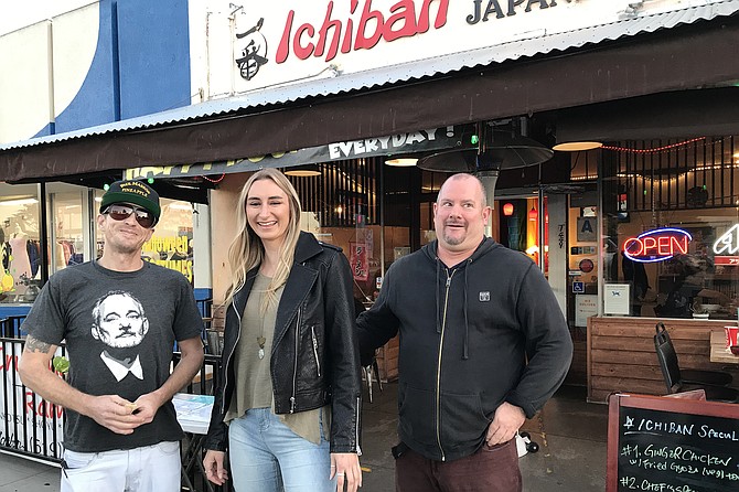 Chris, Cassie, Erik, in front of Ichiban.