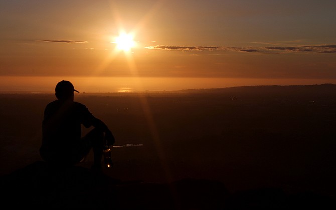 Cowles Mountain overlooking San Diego at sunset