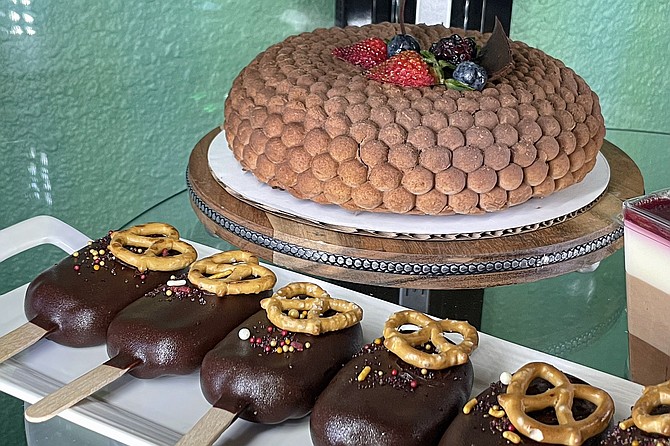 Chocolate cake pops and a hazelnut cake