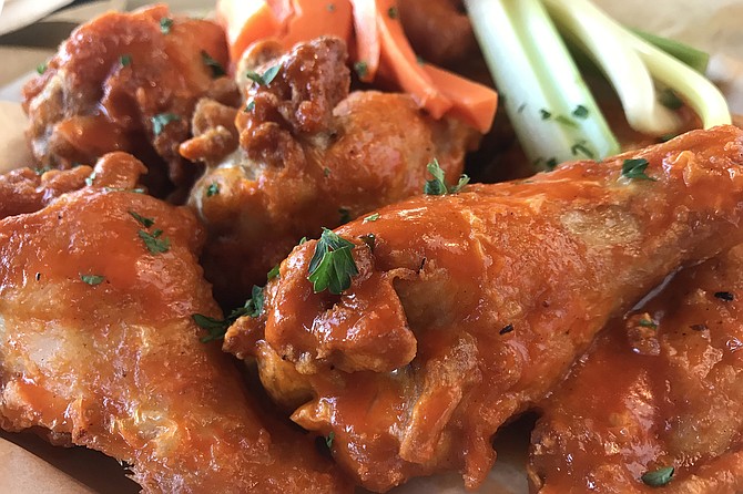 Buffalo wings, most expensive HH item at $6.75.