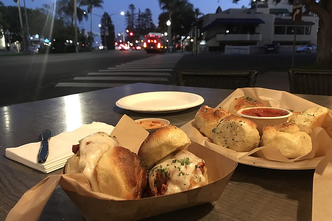 Table with a view: Outside Village Pizzeria.