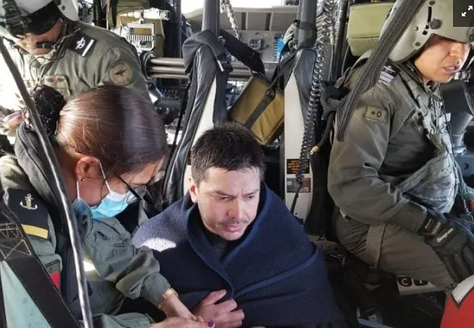 The Mexican Navy deployed a Sikorsky UH-60 Black Hawk helicopter to rescue a surfer who wiped out south of Ensenada.