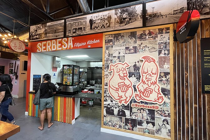 The Serbesa food stall serves Filipino dishes, in what may preview the menu of a someday Filipino brewpub.