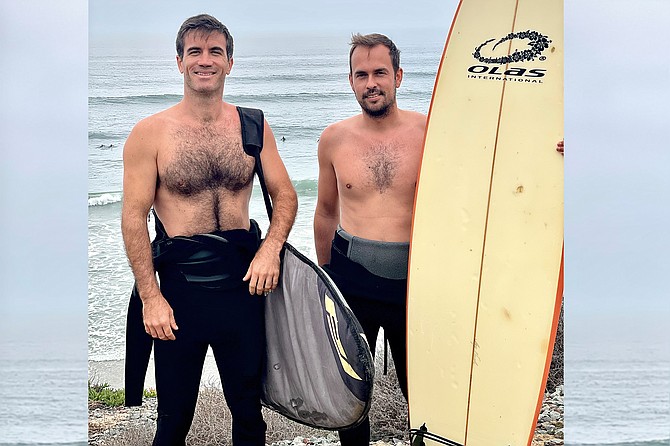 Cody Bollerman and Severin Studer surf Del Mar.