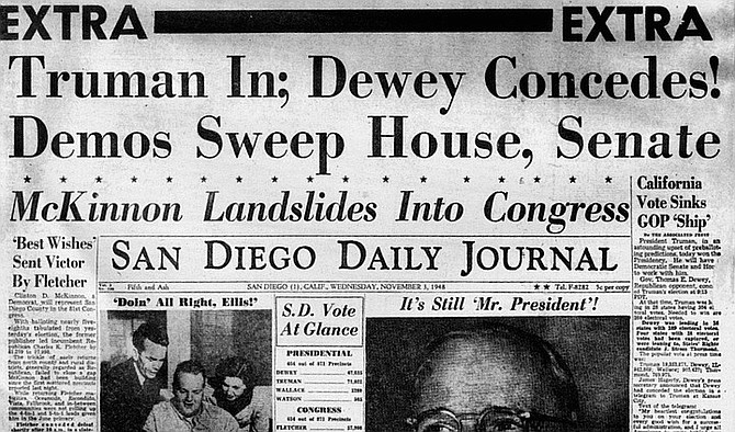 McKinnon's own newspaper announces his 1948 congressional victory. "Mac was lucky in getting into Congress; he ran against a real boob. Charlie Fletcher was always saying the dumbest things."