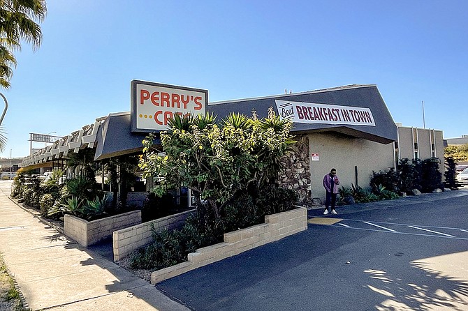 Perry's Cafe remains easy to spot from the freeway after more than 35 years.