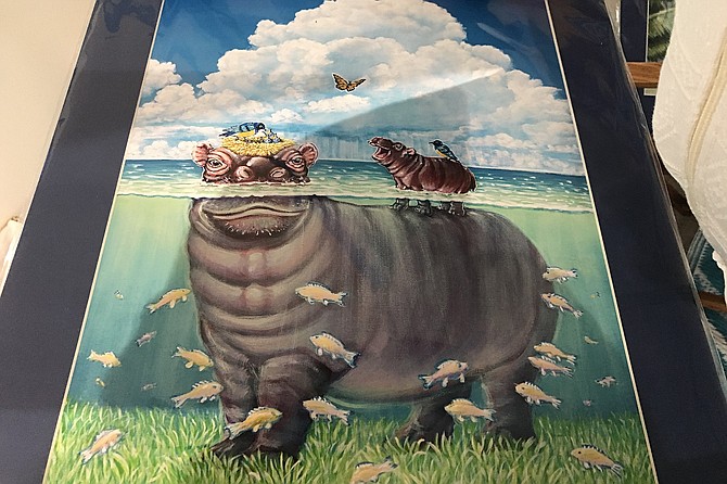Hippo fantasy, one of Sullivan’s “Over-Under” series.