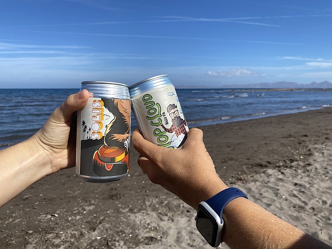 Rebranded Hess cans in their natural environment.