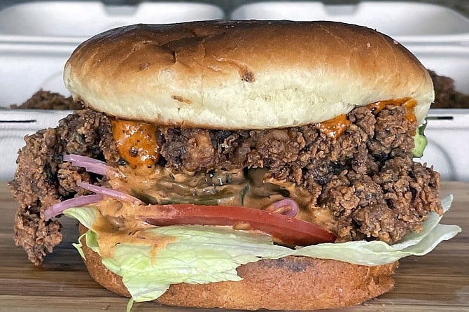 The "Cali Chick", a fried chicken sandwich that owes its heat to chipotle sauce and pickled jalapeños.