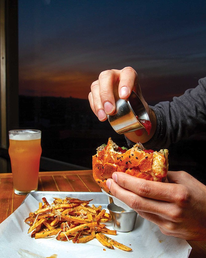 Cheeseburger, a pint, and sunset in Norte Brewing Co is a winning combination.