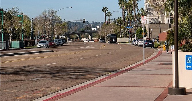 Hazard Center Drive with four lanes, March, 2018