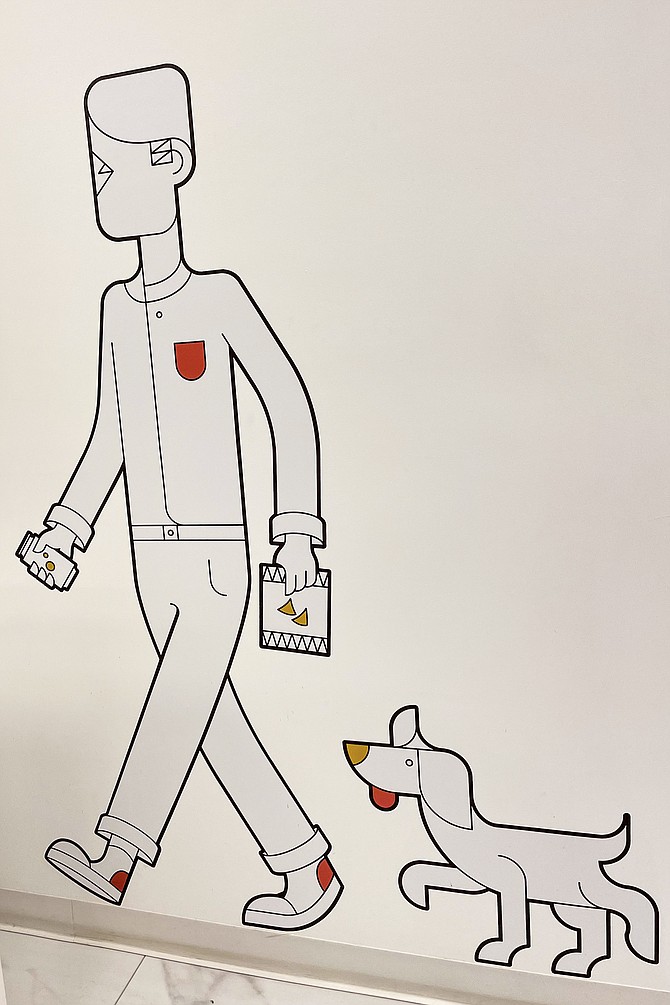 An artist's prescient depiction of the author and his dog