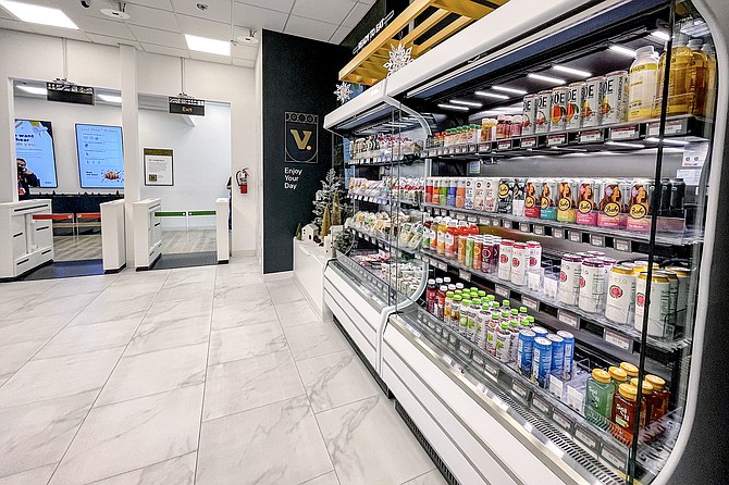 There's no cashier counter at the exit of small, futuristic grocer, Valet Market.
