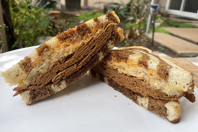 A vegan take on the classic Reuben sandwich