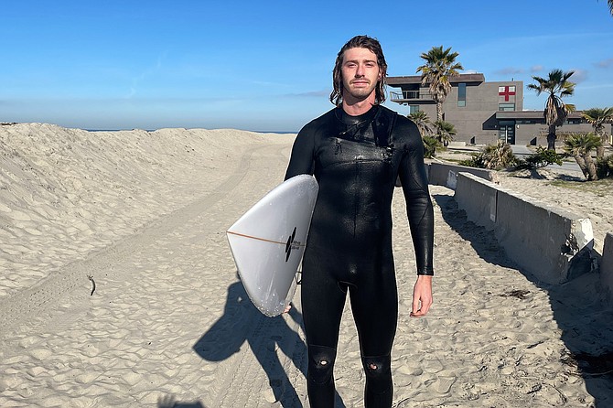 26-year-old Josh surfs South Mission Beach.
