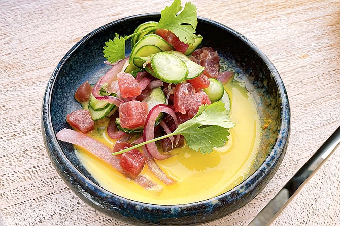 Ahi ceviche in turmeric leche de tigre
"