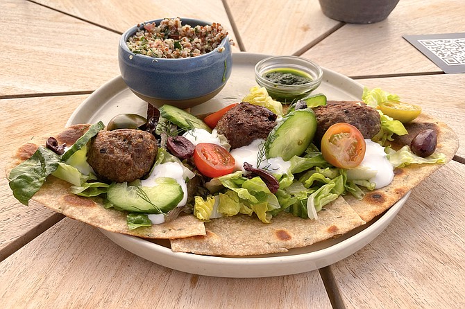 Lamb kibbeh, served atop sangak flatbread