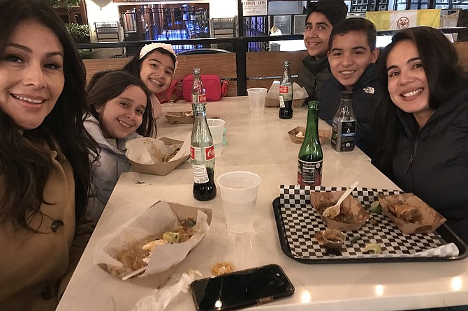 Grace, Maribella (10), Abby (12), Eli (13, JJ (14), Carolina, drove miles for their tuetanos.