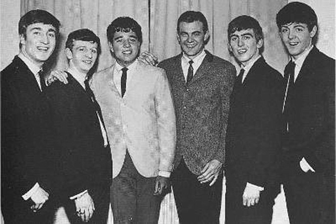 Chris Montez, headliner of this year’s Beatles Fair, with the Beatles back in 1963