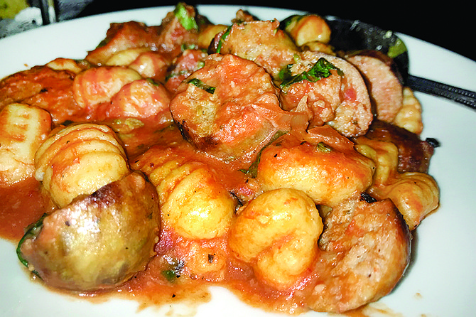Gnocchi - Cheese dumplings, sausage, and plenty of sauce.