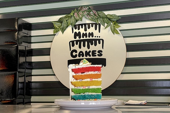 A five-layer rainbow cake: only a hint of this baker's creativity