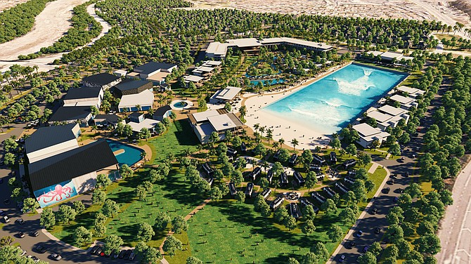 The OceanKAMP project, which includes 700 homes and an artificial wave lagoon, has been stalled.