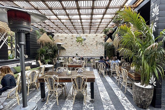 The dining patio, with a second, outdoor bar